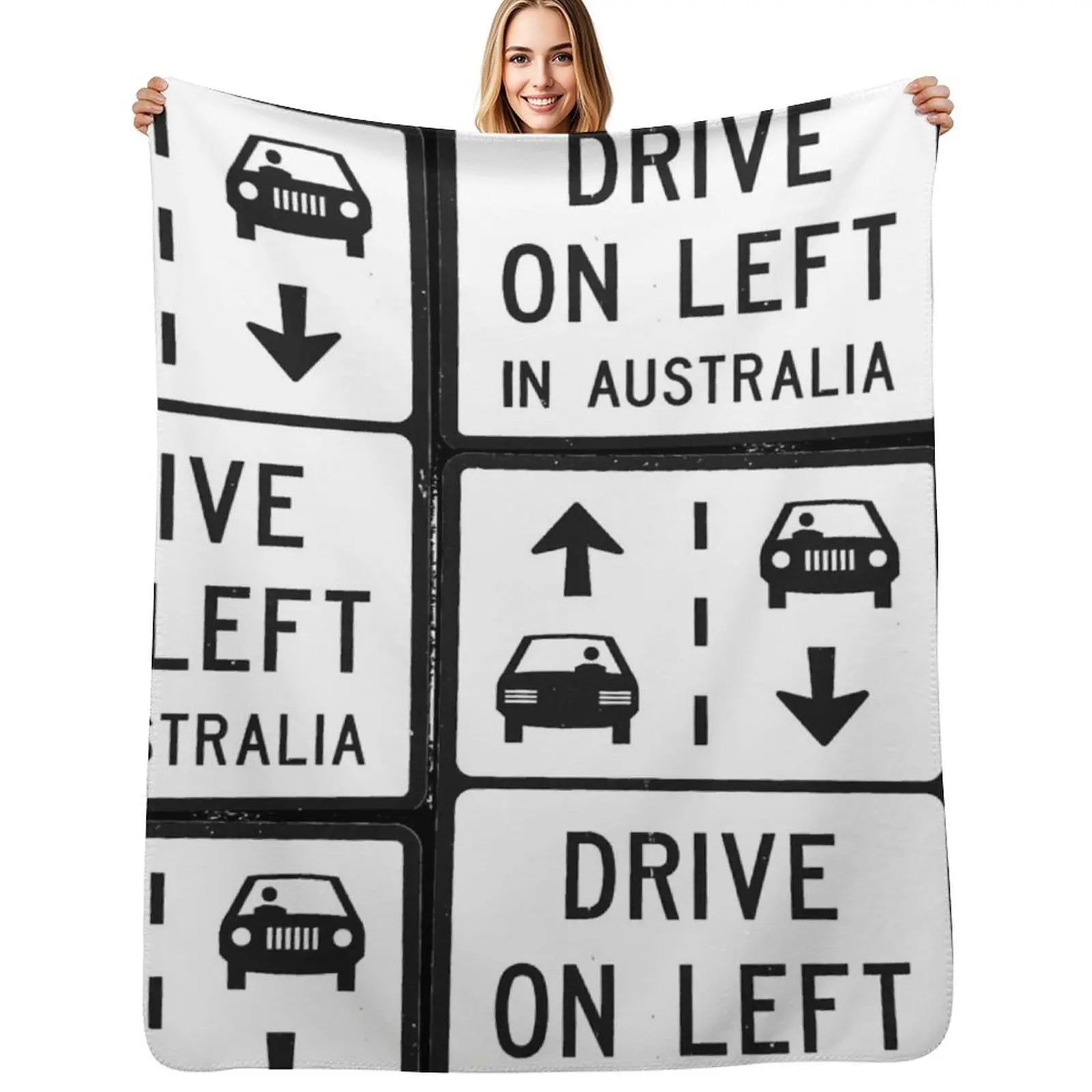 

Drive on the left in Australia - road sign Throw Blanket Hairys Soft Plaid Sofa Throw Giant Sofa Blankets