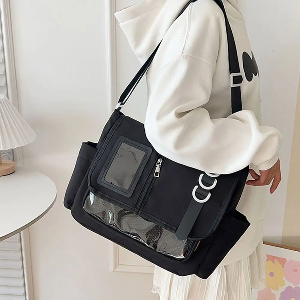 Zipper Bag Solid Color Itabag Cotton Doll Bag Nylon Transparent Bags Idol Merchandise Storage Wallet Shoulder Bag Small Item Bag