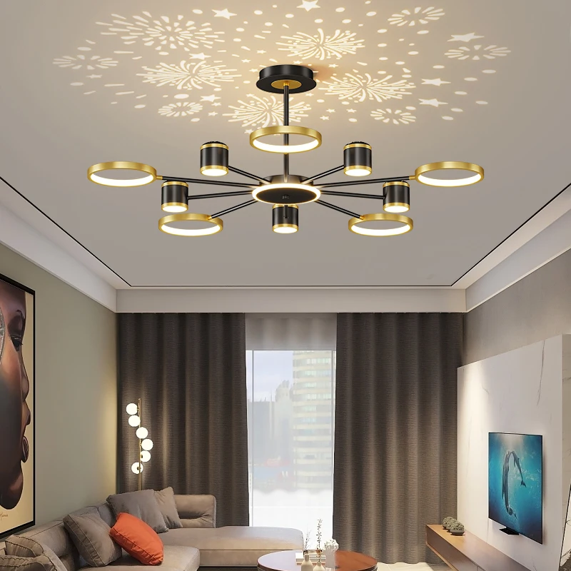 

Nordic Creative Luxury Living Room Chandeliers Home Atmospheric Molecule Lamp Led Post-modern Minimalist Dining Bedroom Lamps