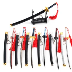 Demon Sword Model Tanjiro & Zenitsu Katana 22cm/8.66in with Spring Release Scabbard Zinc Alloy Rust-Resistant Not Sharp