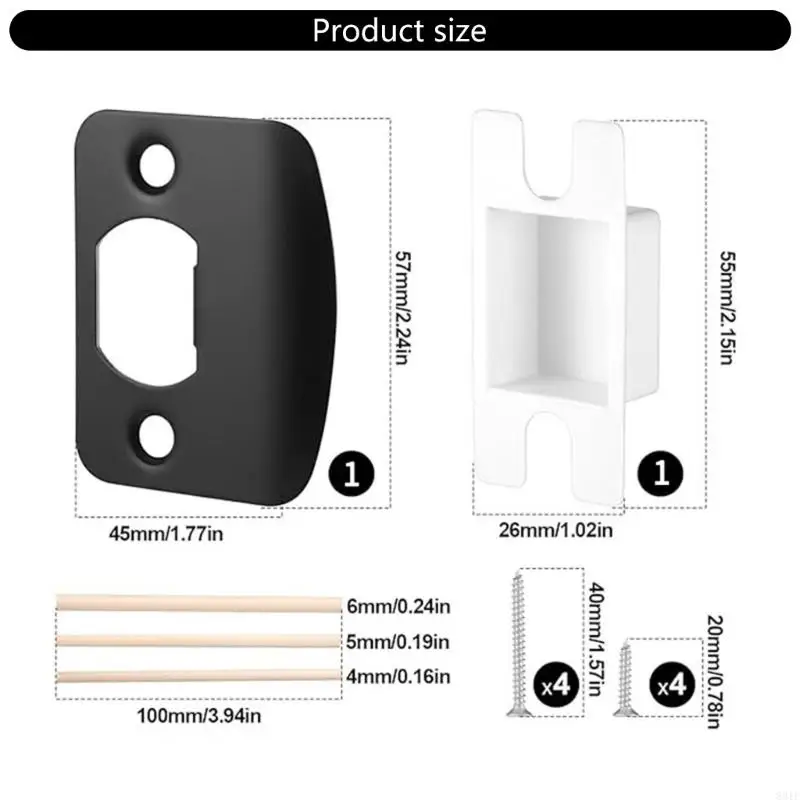 PERBAIKAN PLAT PERBAIKAN STANDAR SET ELEGAN KUNCI PINTU LATCHS TERUBAH UNTUK HOME 831F