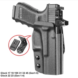 Only Fit Glock 17 19 19X 31 32 45 (Gen1-5) Glock 22 23 (Gen 1-4),OWB Kydex Holster,Fit1.5''-2.25''Belt Red Dot/Optics Compatible