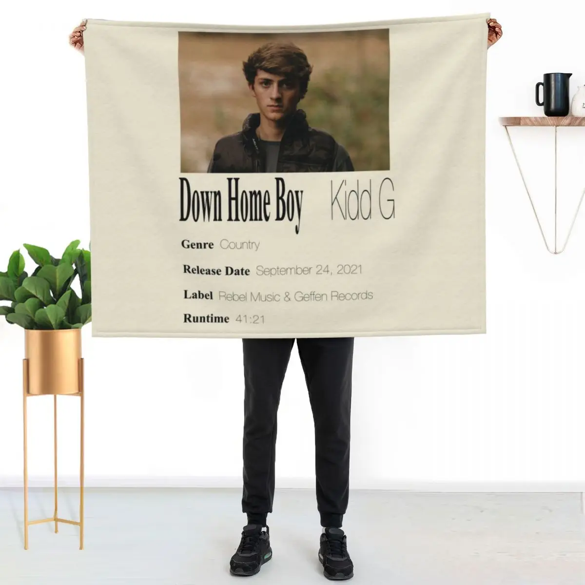 

Down Home Boy Poster Throw Blanket Soft Plush Blanket as Housewarming Gift