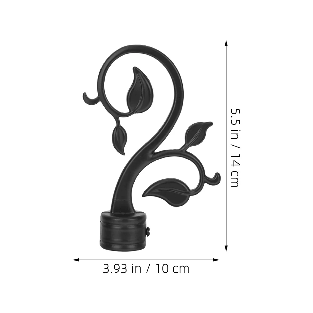 أغطية نهاية قضيب الستارة من البلاستيك الأسود، أجزاء بديلة لستائر نافذة المنزل، أطراف أقطاب آمنة #5