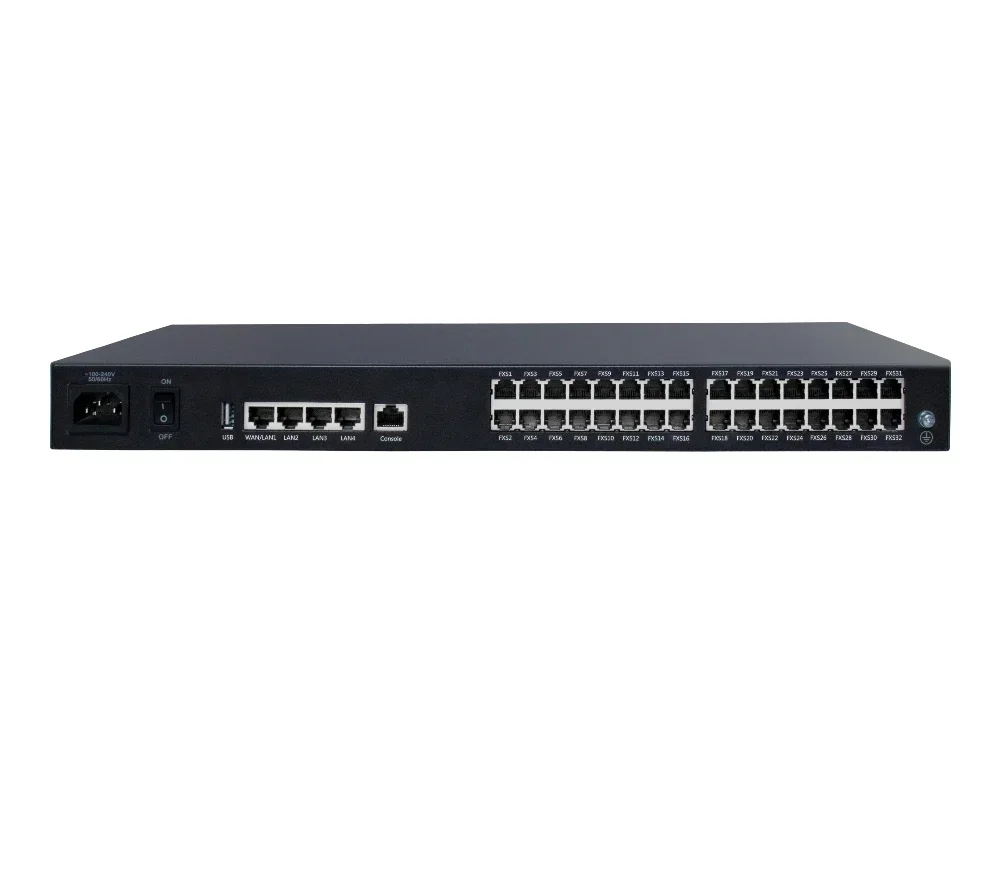 Gateway FXS de 32 puertos IAD100-32S, sistema telefónico SIP, gateway VoIP rentable