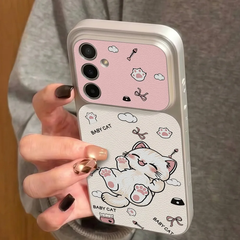Niedliche Cartoon-Hülle mit rosa Pfoten und Tupfen für Samsung Galaxy S26 Ultra S25 Plus S24 S23 FE S22 S21 A17 A37 A57 A56 A55 A54 – Detail 1