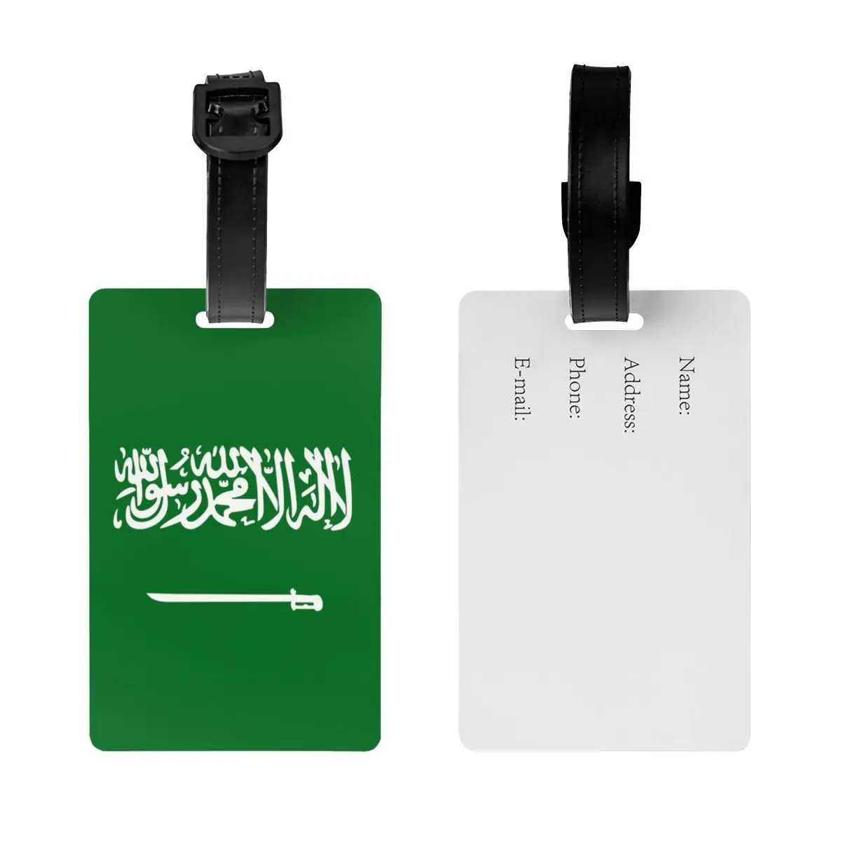 Custom Flag Of Saudi Arabia Luggage Tags for Travel Suitcase Privacy Cover ID Label