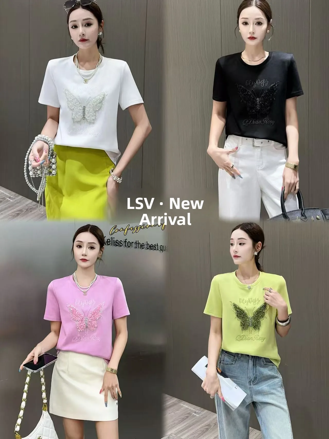 Spring Sle Loose Fit ort Sve Women's T-irt Age-Defng  Embroidery Faionable Print Cotton Casual Top