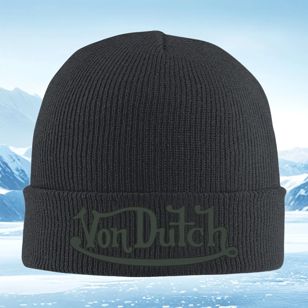 AliExpress NONE Von Dutch stylish logo design Men Women Unisex Knitted Hat Beanie Pullover Cap Winter Thermal Warm Christmas Outdoor Cycling Hik