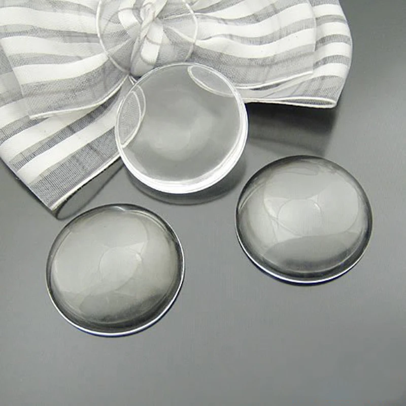 50pcs/lot 12mm Round Flat Back Clear Glass Cabochon High Quality