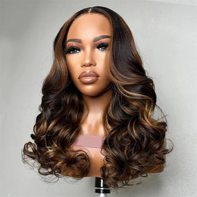 

Glueless Long Soft Highlight Blond 28'' Body Wave 5x5 Silk Base Jewish Human Hair Wig Baby Hair HD Lace European Hair Preplucked