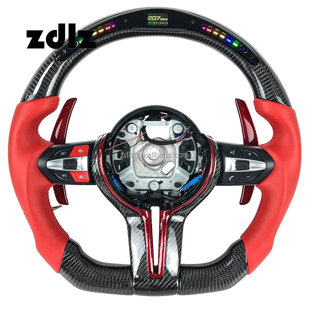 

For BMW M3 M4 M5 F10 F20 F30 F11 F07 F18 F90 F06 F12 Light Emitting Diode Carbon Fiber Steering Wheel Car Interior Accessories