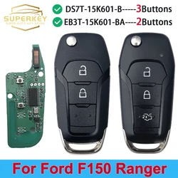 SUPERKEY DS7T-15K601-B /EB3T-15K601-BA Remote Car Key Flip Fob ID49 433Mhz For Ford F150 Ranger S-Max KA+ Mondeo V Galaxy