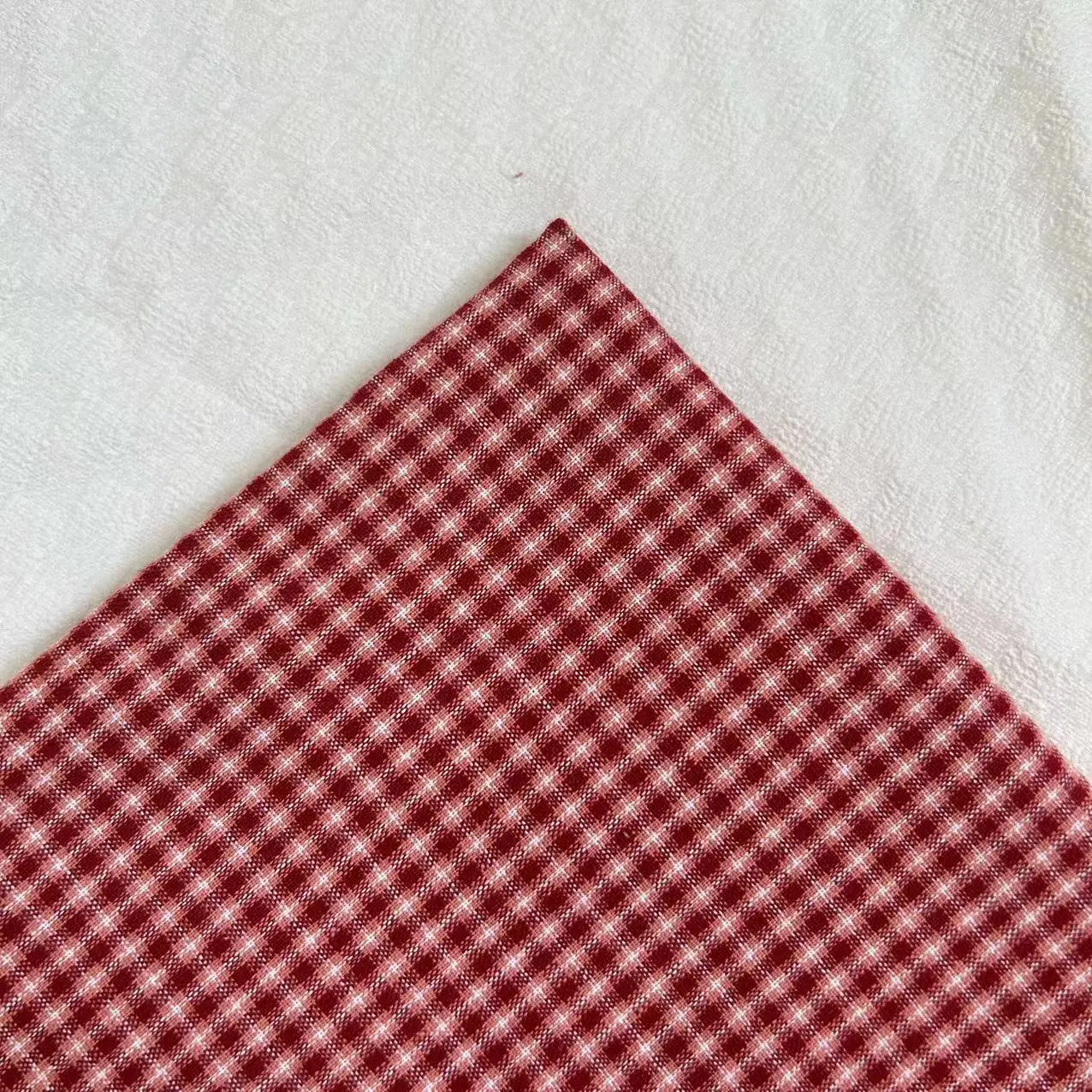 Red Basic Patchwork Japanese Yarn Dyed Cotton Fabric for Purse Sewing Quilting Bag Craft Cloth  Fabric