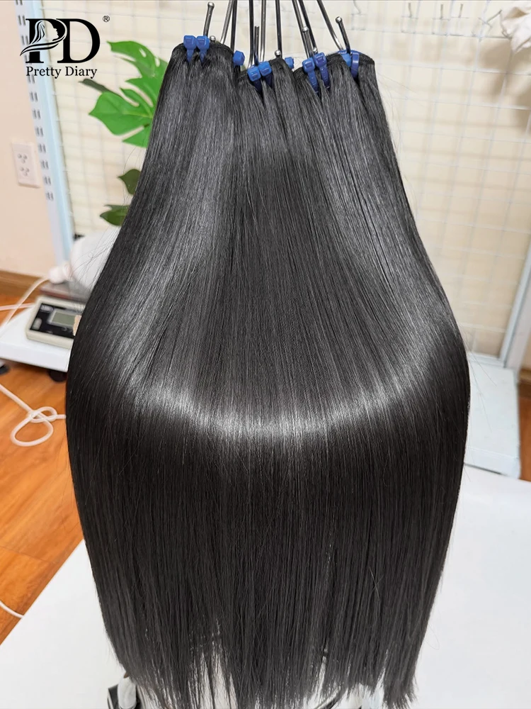 Extensiones de cabello humano liso, extensión de cabello humano liso de hueso de 24, 26, 28 pulgadas, 100% cabello sin procesar, 2/3 mechones de tejido rápido