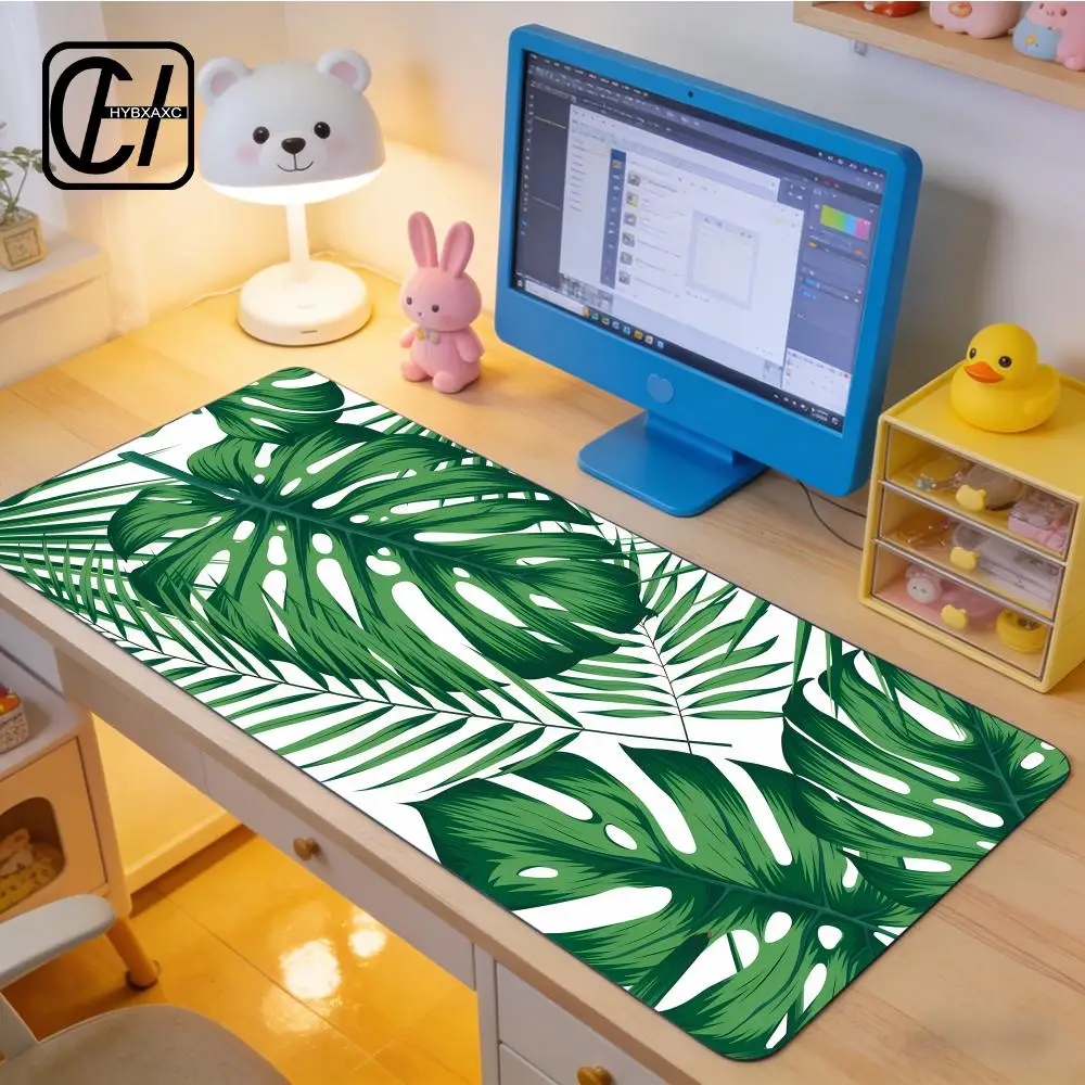 

Large Green Leaves Mouse Pad New Computer Office Game Table Mat Rubber Anti-slip Gaming Keyboard HYB XXC Long Desk Pads