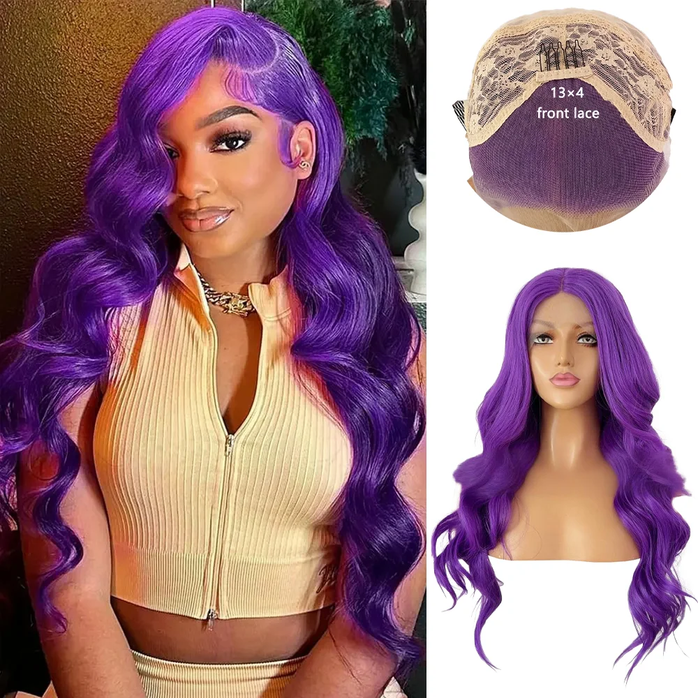 

High-Quality13×4HD Lace Front Synthetic Hair 26-Inch Wavy Curly Hair 180% Density Suitable For Women'S Daily Party Glue-Free Wig