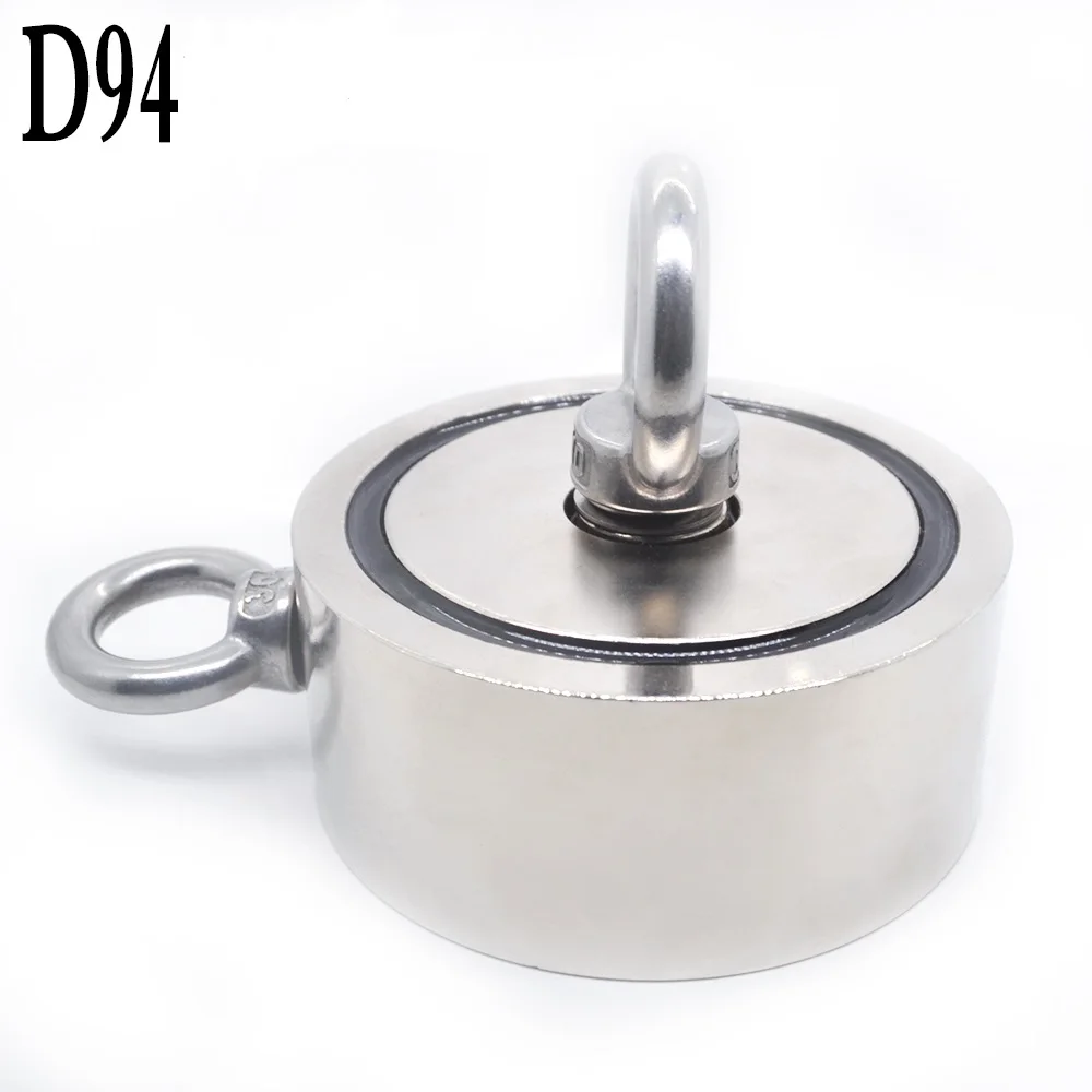 Fishing Magnet Double Side Strong Neodymium Search Magnets Salvage Magnetic Sea Fishing Holder Pulling Mounting Pot with Ring