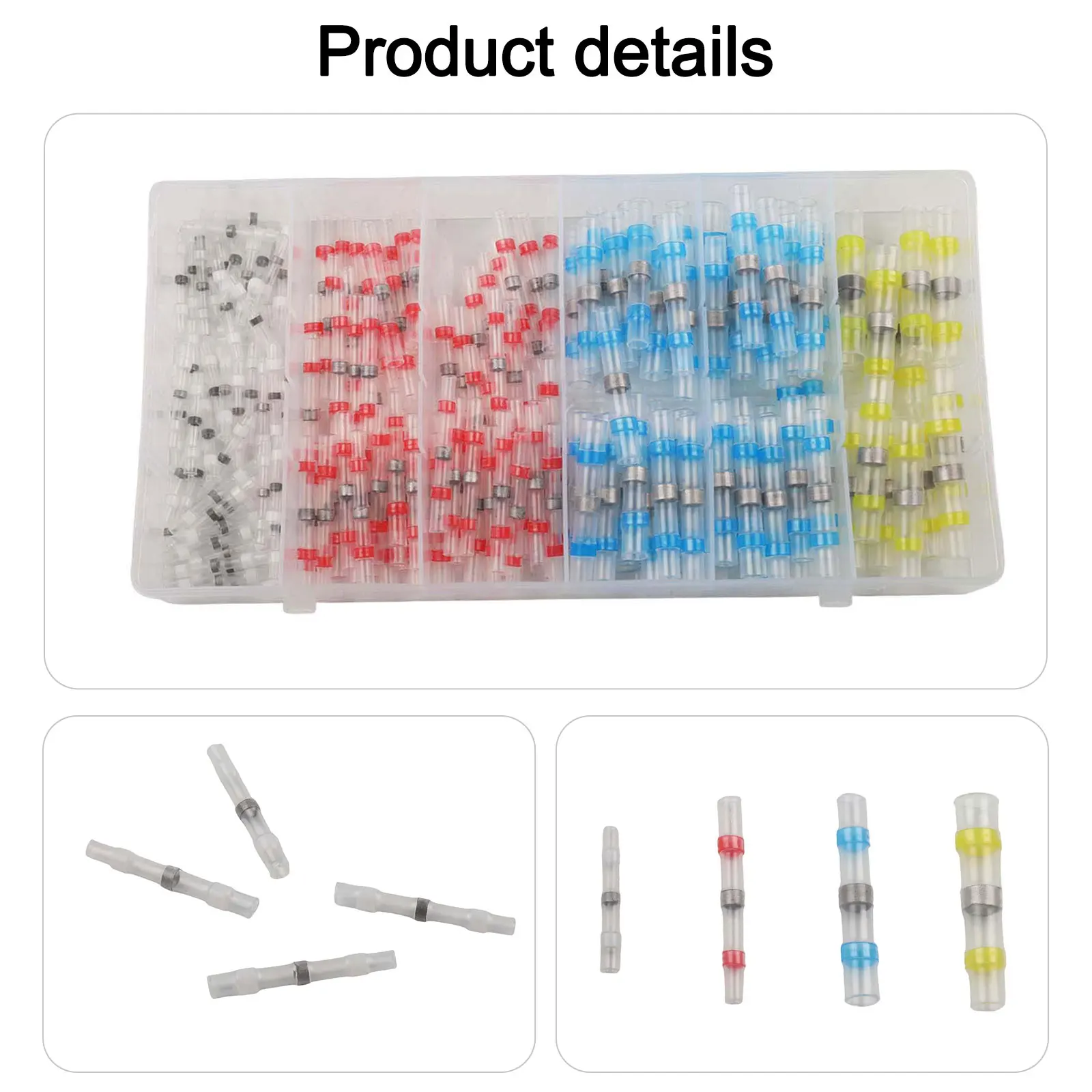 

Набор для ремонта и подключения кабеля. Набор электрических соединений, как показано на рисунке. Водонепроницаемые кабельные соединители. Надежная пайка.