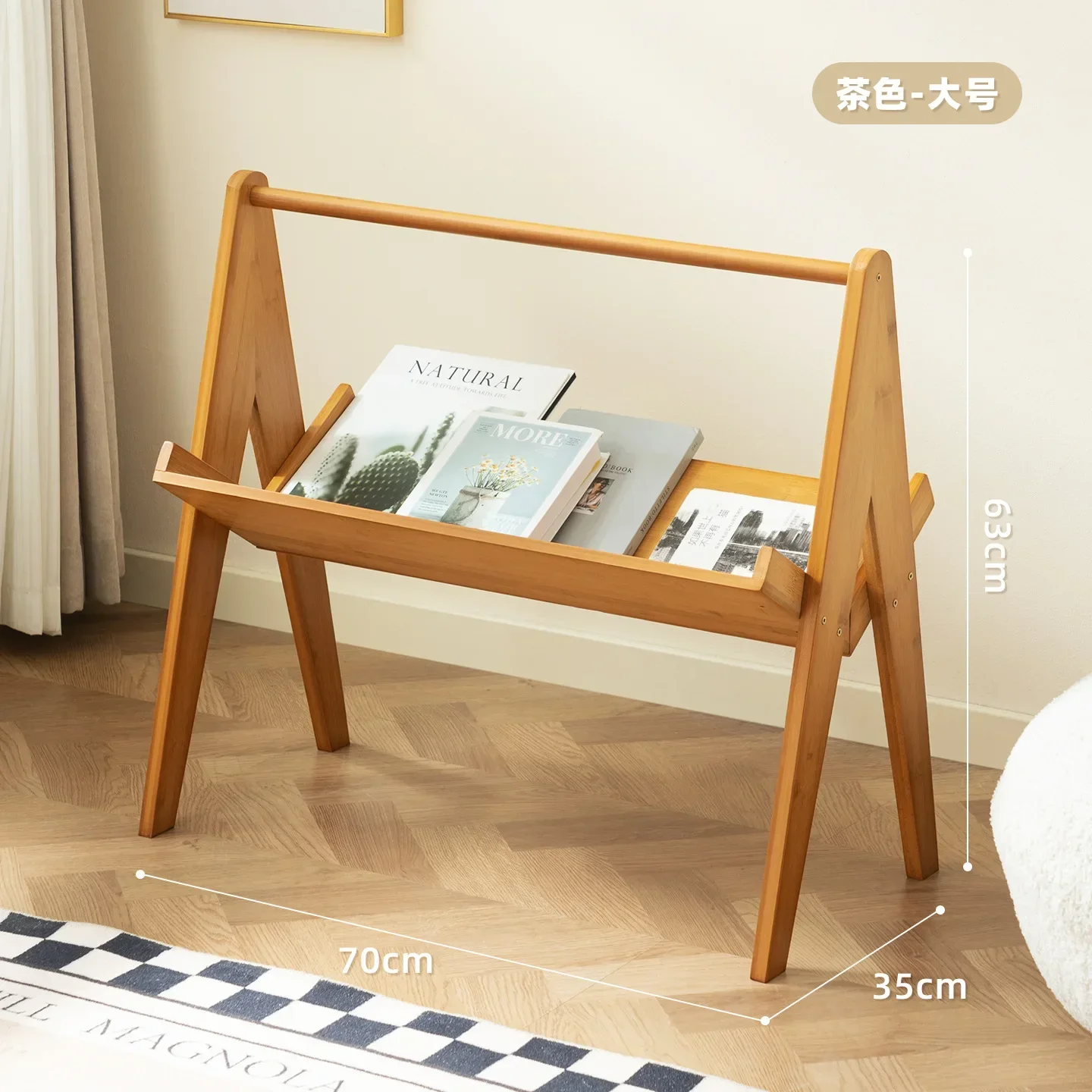 Multi-layer floor-standing bookshelf for magazine and picture book storage, office simple promotional material display rack