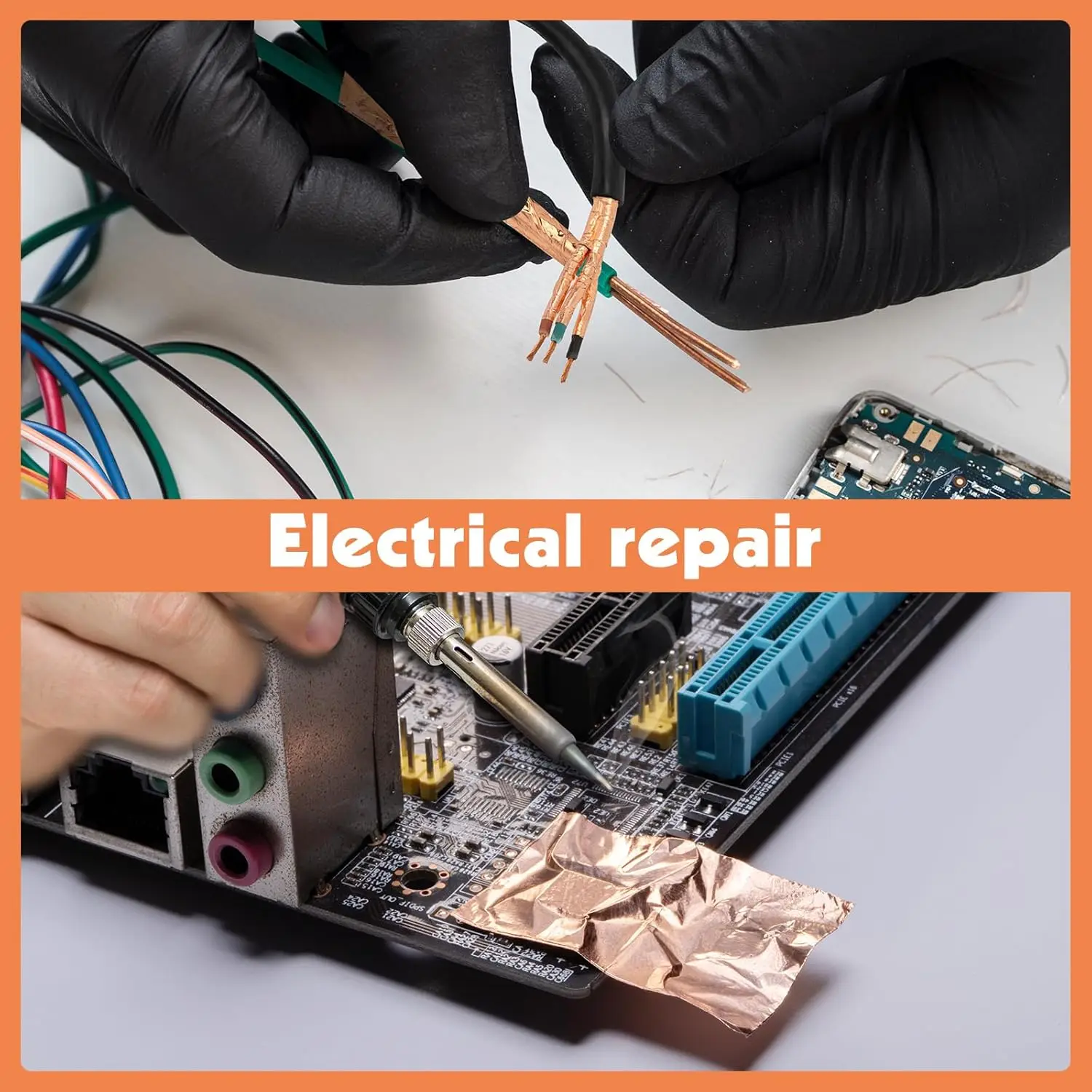 Медная лента, двухсторонняя проводящая лента из медной фольги для витража, проводящая лента для гитары, экранирования от электромагнитных помех, поделки