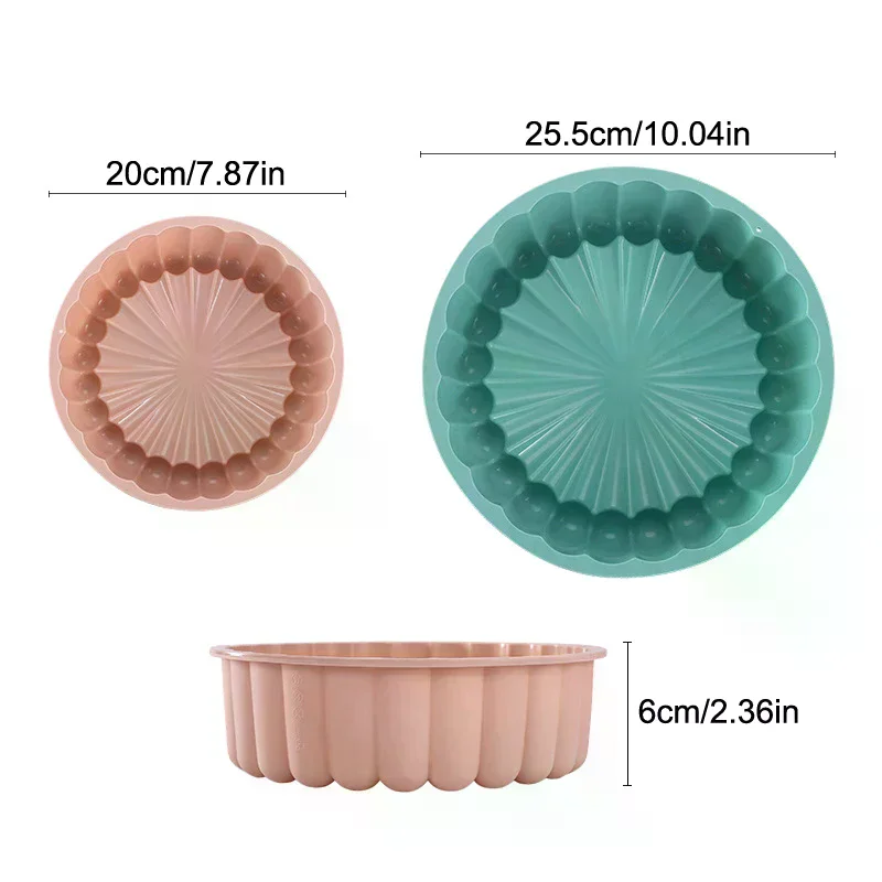 Sunflower Cake Pan 7.87/10.04 Inch Round Cake Baking Pan Nonstick Silicone Cake Molds For Anniversary Cheesecake Bread Mould