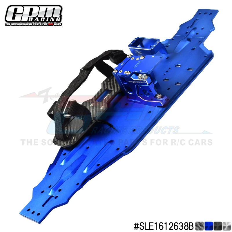 

GPM ALUMINUM 7075-T6 CHASSIS PLATE WITH SERVO MOUNT+BATTERY COMPARTMENT+MOTOR BASE TRAXXAS 1/8 4WD SLEDGE