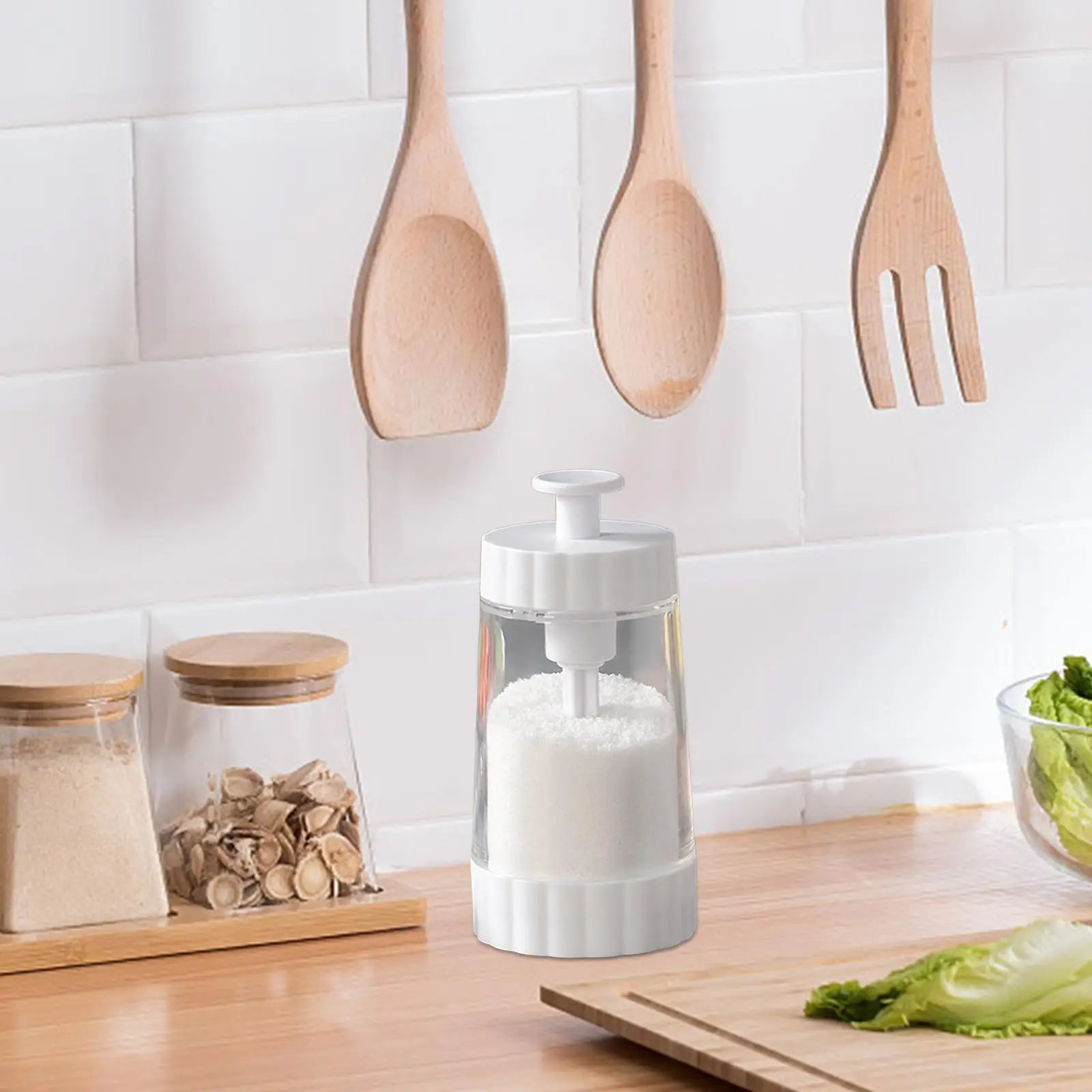 Sealed Clear Seasoning Bottle Ration Spice Dispenser Press Salt Jar Shaker for Kitchen Camping Travel