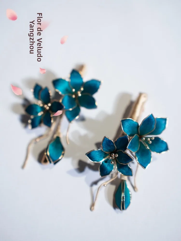 blue-orchid-hairpin-high-end-new-chinese-style-accessories-yangzhou-velvet-meri-velvet-flower-non-recurring-traditional-silk