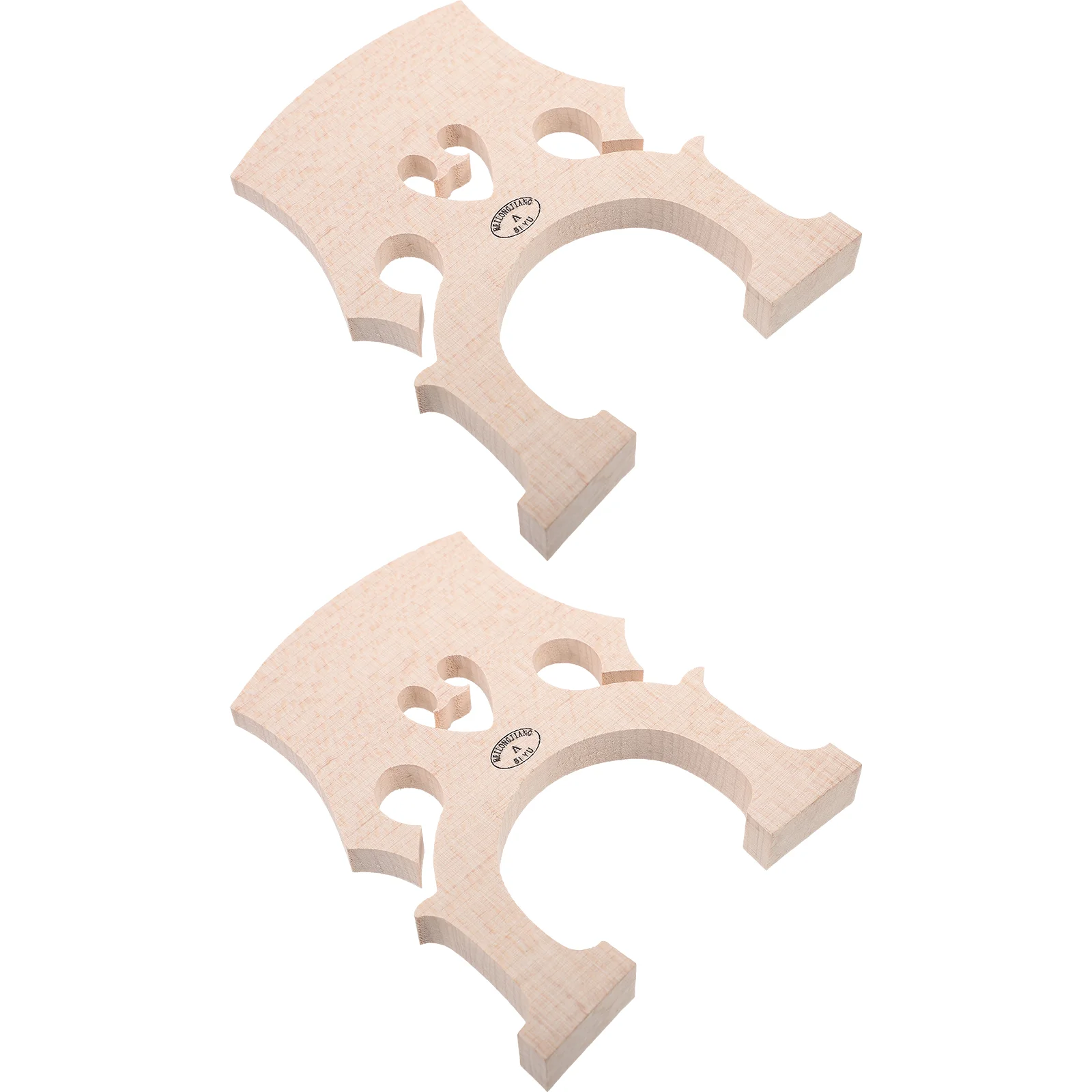 

2pcs Exquisite Cello Bridge 4/4 Quality Maple Wood Fitted Bridge Professional Cello Accessories (Beige)