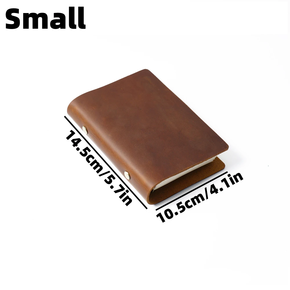 Retro Leather Cover Notebook Rings Binder 96 Papers Small Middle Big Size Note Book Journal Diary Sketchbook Planner Stationery