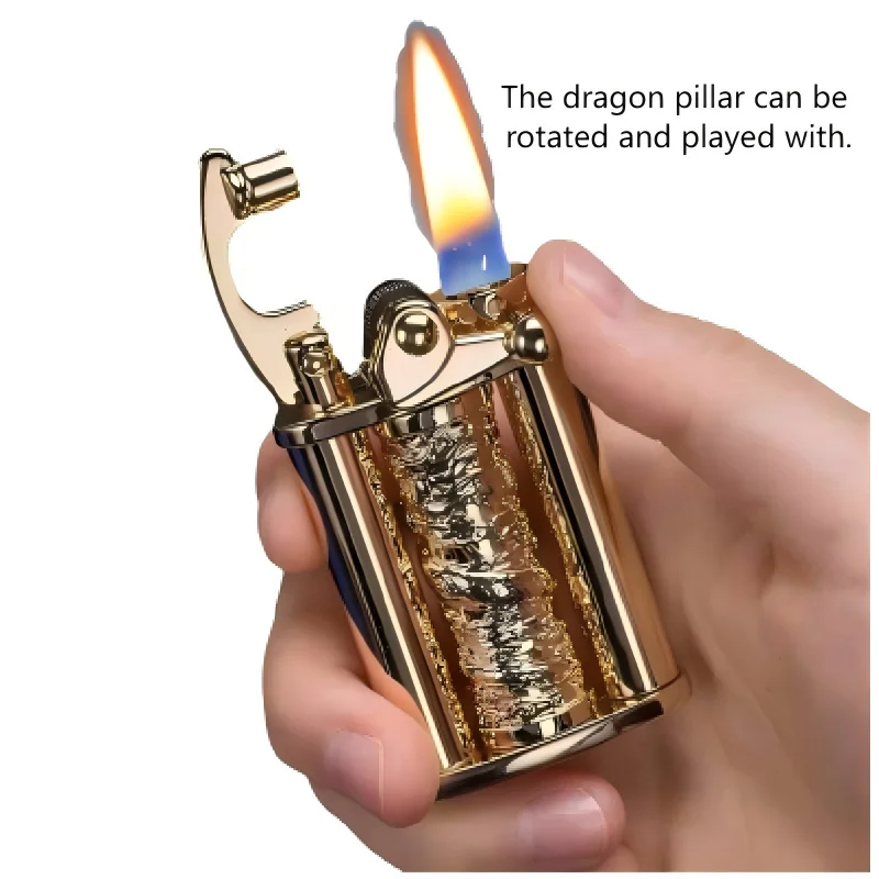 

Metal rocker arm lighter ZORRO Z629 Fidget Lighter Creative Engraved Rotating Dragon Column cool gadget