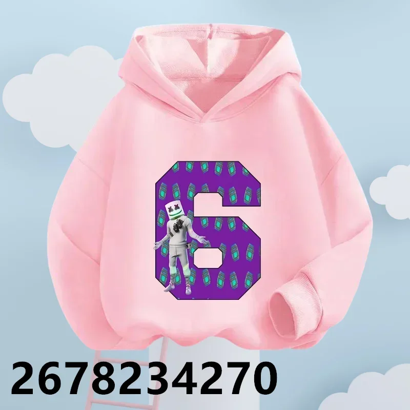 

Детский карнавальный костюм Marshmelloing для мальчиков и девочек, диджейская яркая розовая толстовка с капюшоном, пуловер с длинными рукавами, модная уличная толстовка, топы