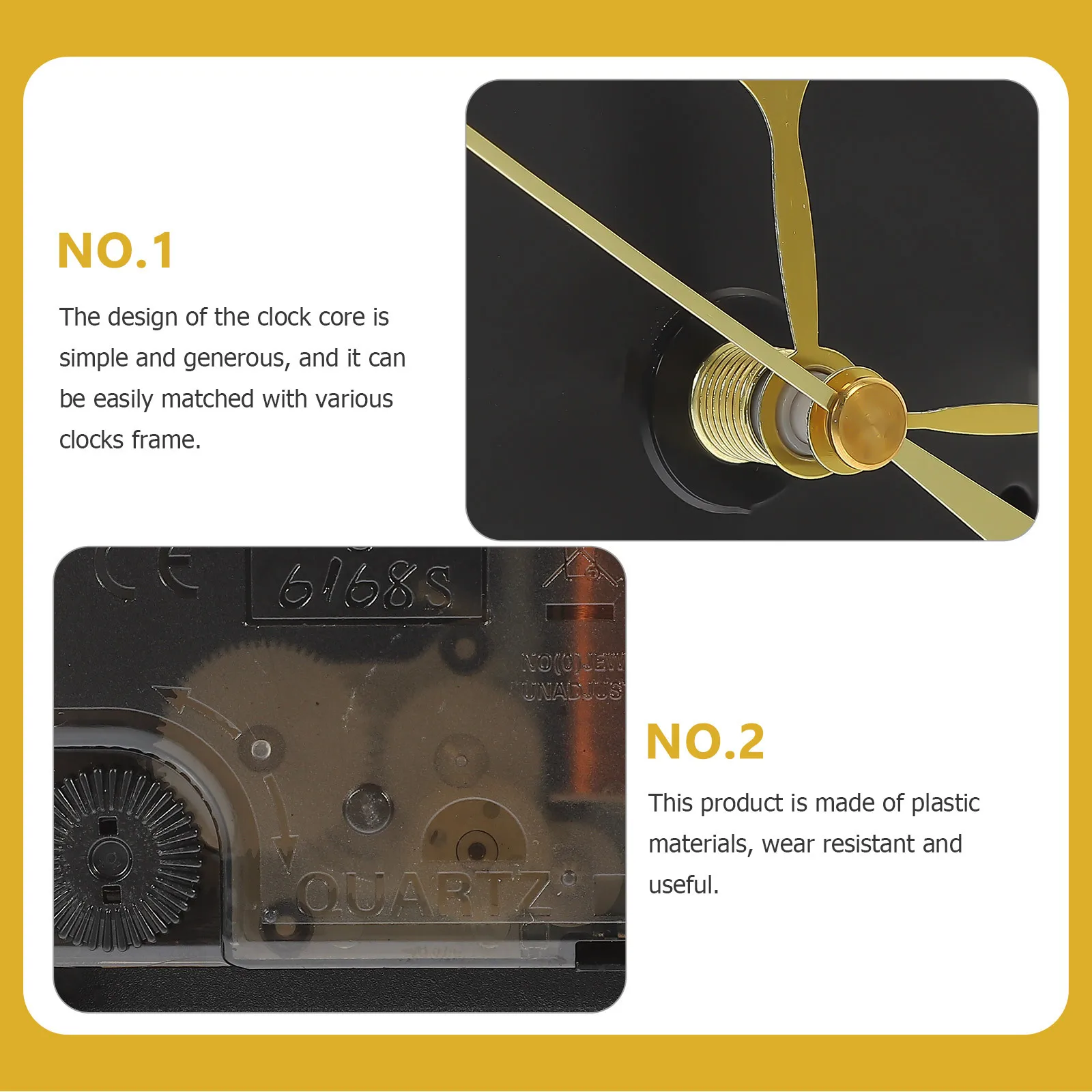 

1Set DIY Clock Mechanism Kit Durable Wear Resistant Easy Installation Accurate Timekeeping Suitable for Most Clocks