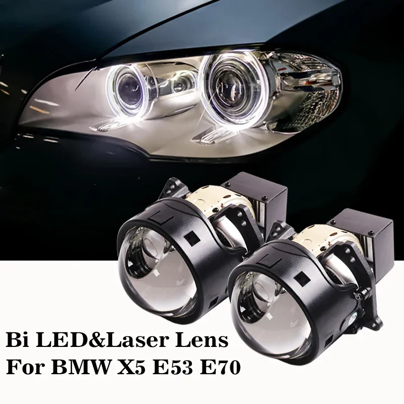 SANVI 3Inch Bi LED& Projector Lens Headlight 67W 6000k 26000Lux For  X5 E53 E70 Headlamp Upgrad With Hella G5 3R Frame