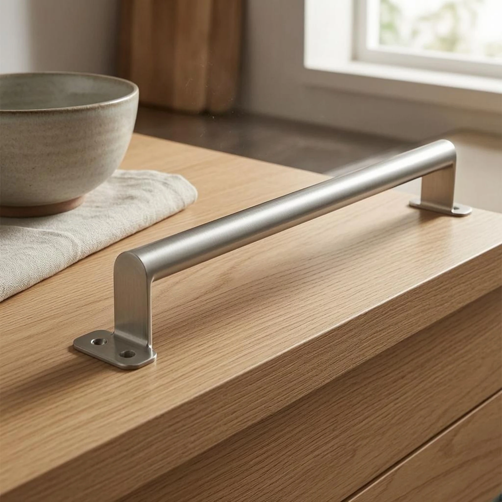 Folding Pull Handle 2-Hole Mounting Stainless Steel Pull Handle Hardware Accessory 15 Mm Cylindrical Bar
