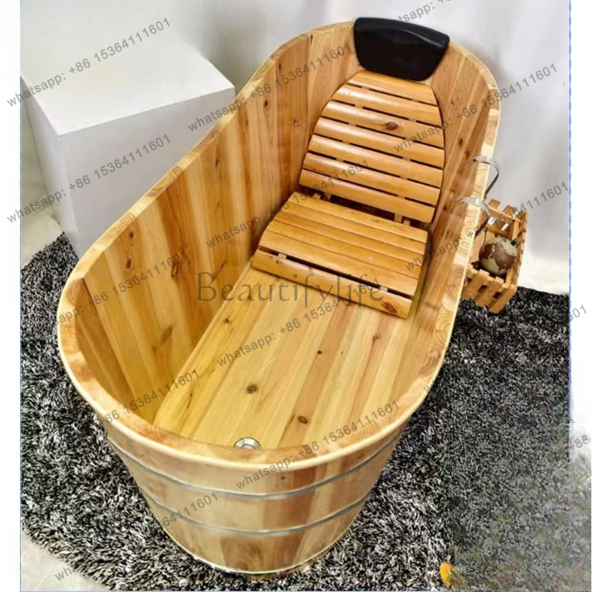 

yj7 Thickened adult full body bath bucket Household bath basin Solid wood fumigation sweat bath