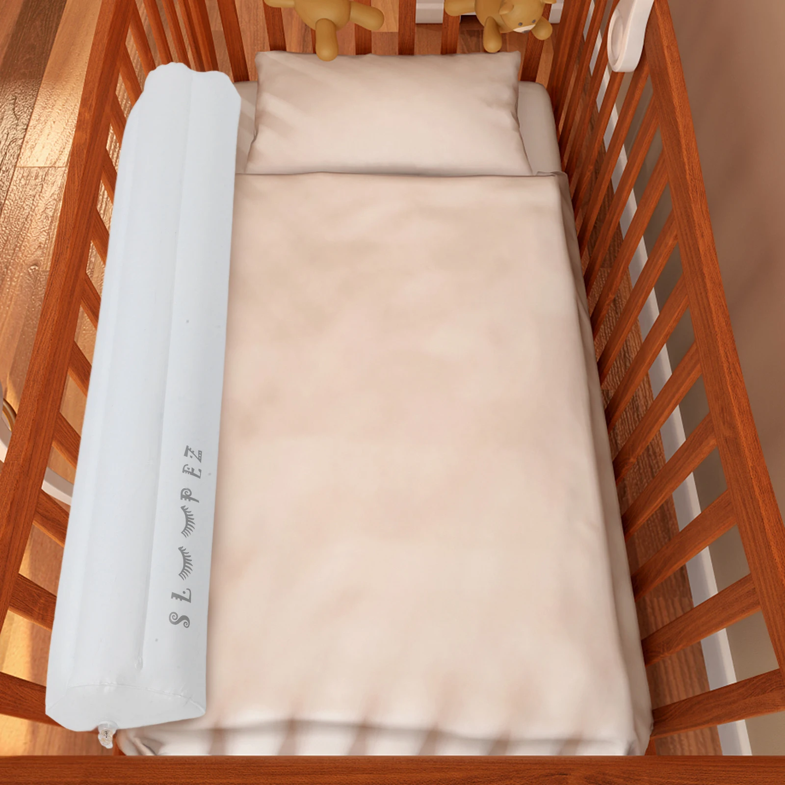 

2 Pcs High-rise Bed Guardrail 122x20x15cm Baby Crib Edge Cover Fence Protectors PVC Protective Covers Inflatable