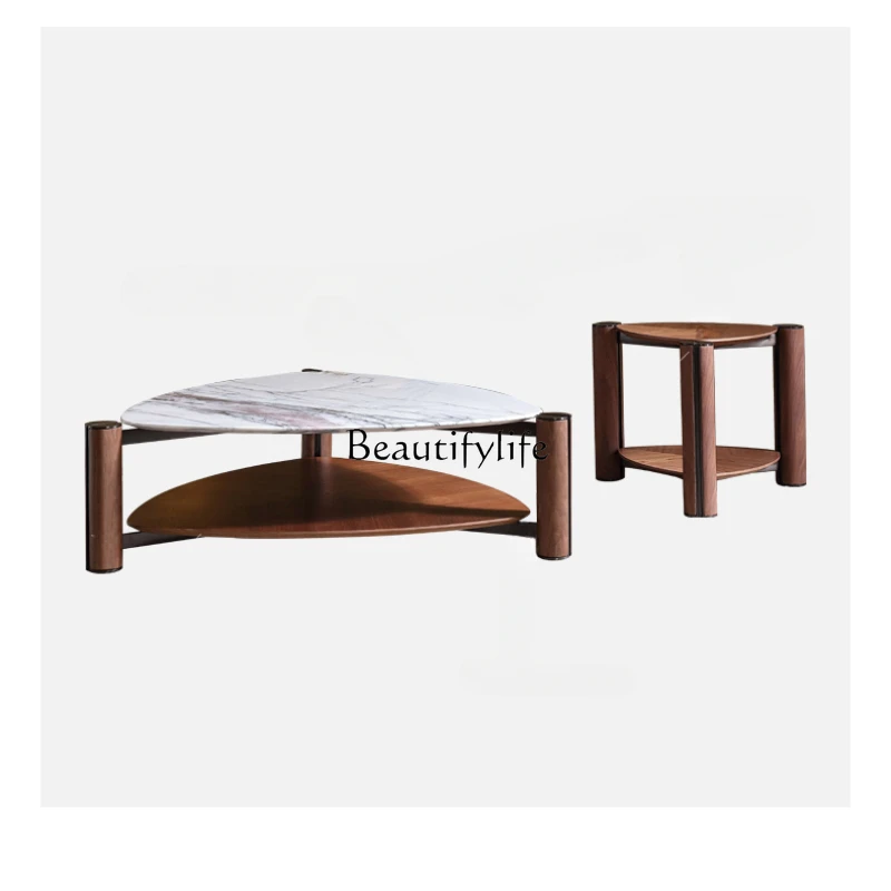 

Italian minimalist designer triangular coffee table side table high and low combination