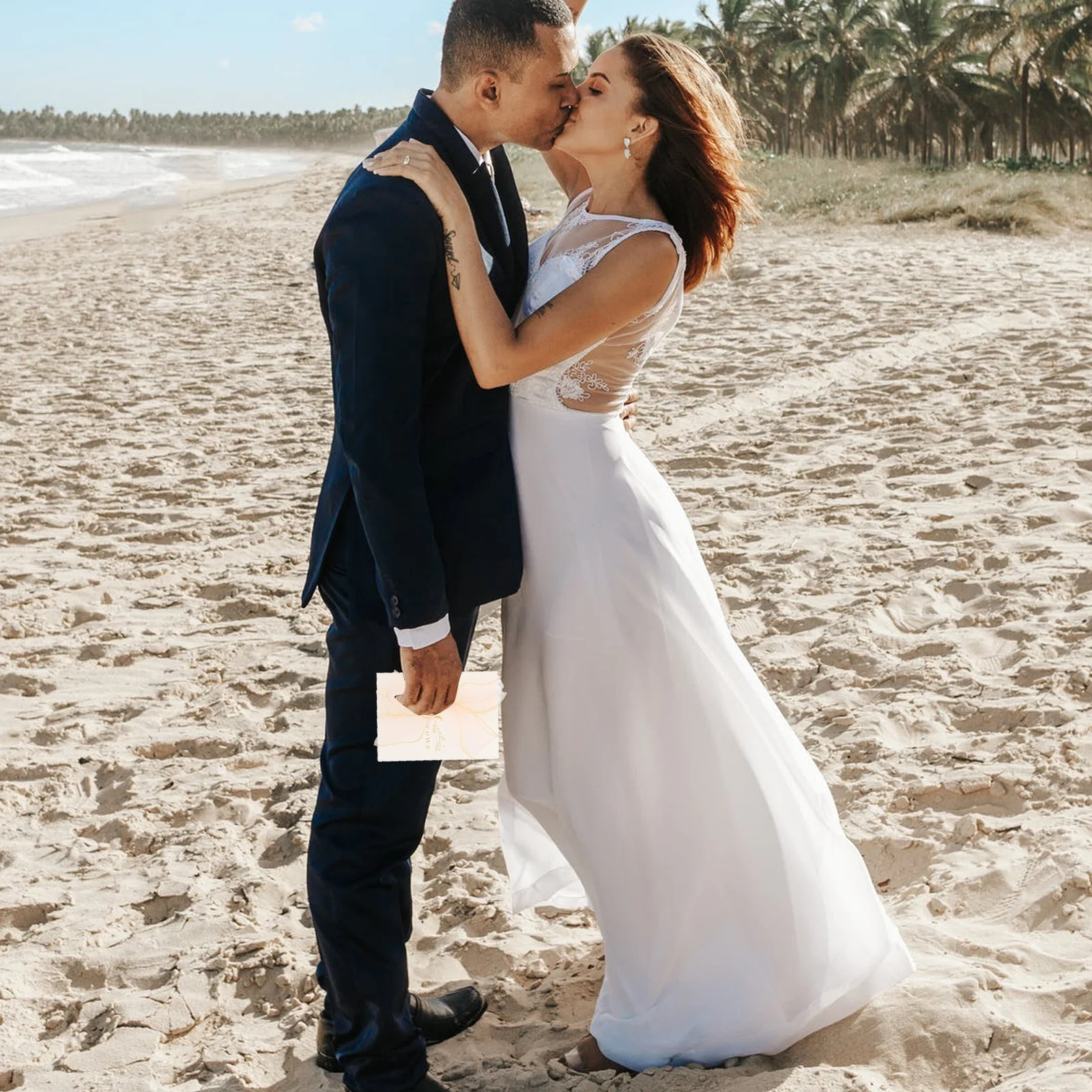 

2Pcs Wedding Declaration Cards Fine Craftsmanship Color Ribbon Bow Vows Hand Cards Photo Props for Wedding Banquets