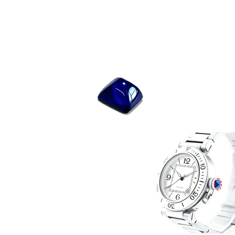 Watch Parts,Square Sapphire Watch Crown For Cartier Pasha Series Watch Accessories