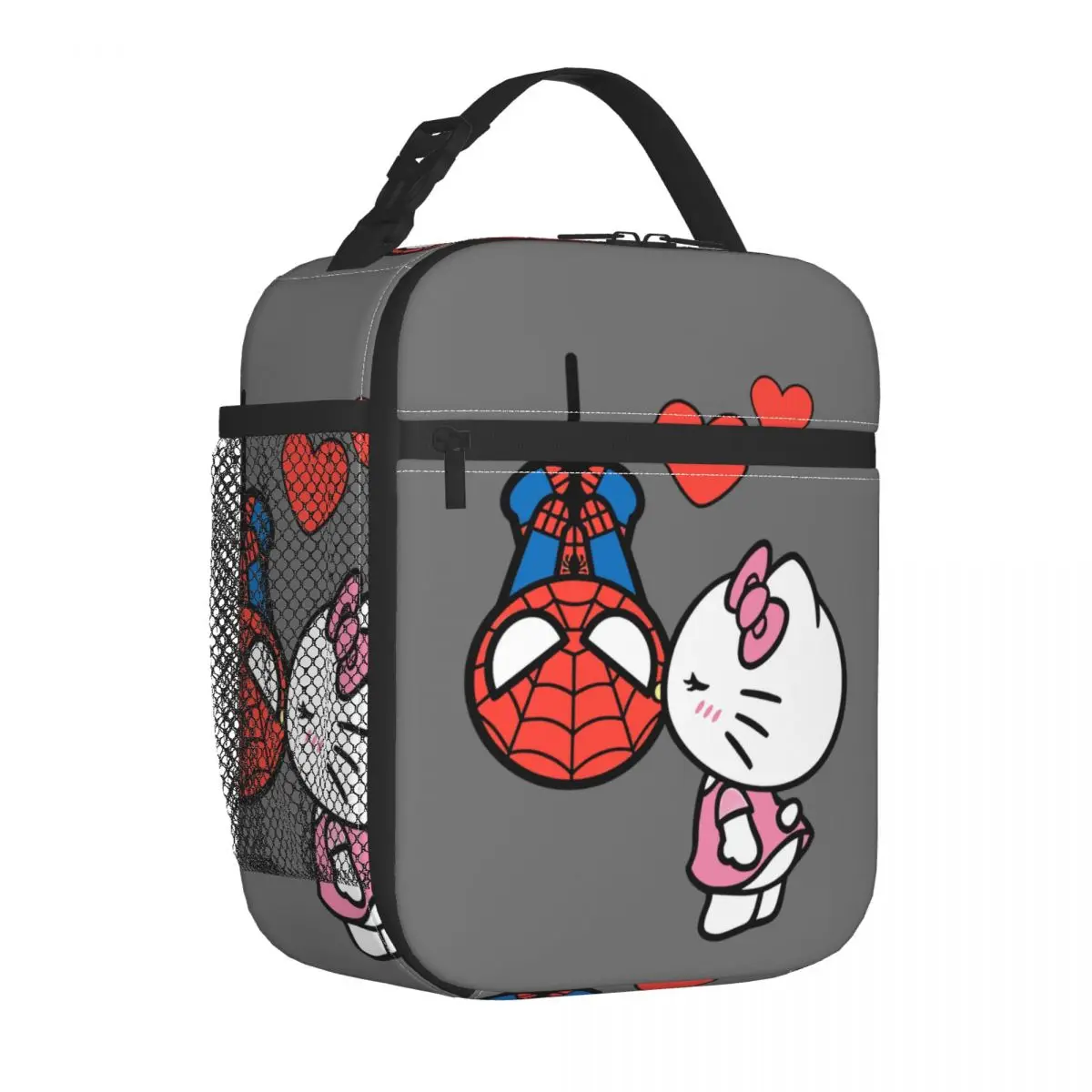 Hello Kitty Spiderman Kiss Insulated Lunch Bags High Capacity Meal Container Cooler Bag Tote Lunch Box College Food Storage Bags