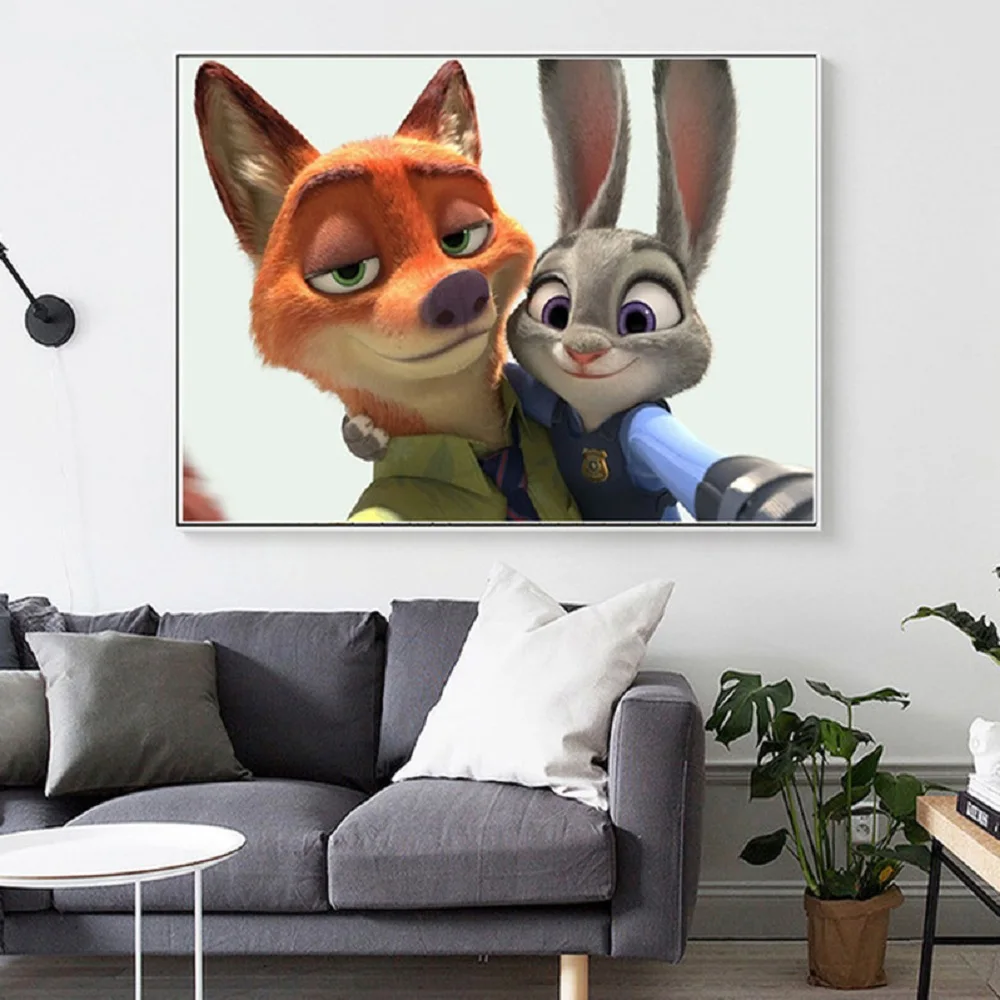 

DIY Diamond Paintings by Judy Hopps and Nick Wilde, 5D Diamond Paintings, Hand-Made Bedroom Decorations, Hand-Made Best Gifts