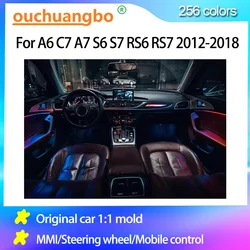 Ouchuangbo Ambient Light For A6 C7 A7 2012-2018 Lighting MMI Control Atmosphere Lamp Backlight kit Dynamic Trim