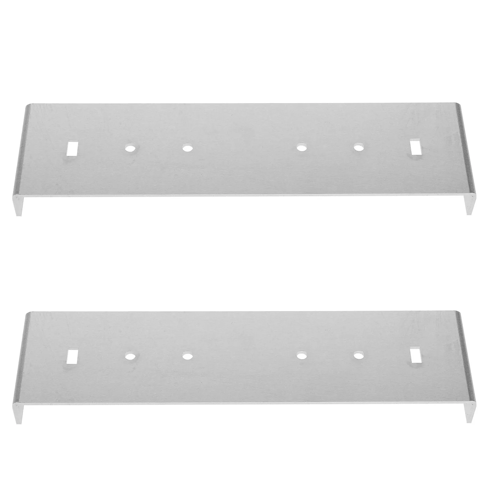 2Pcs Robust Metal Mailbox Mounting Bracket Floor Width Compatible Universal Secure Hold Minimalist Aesthetic Long