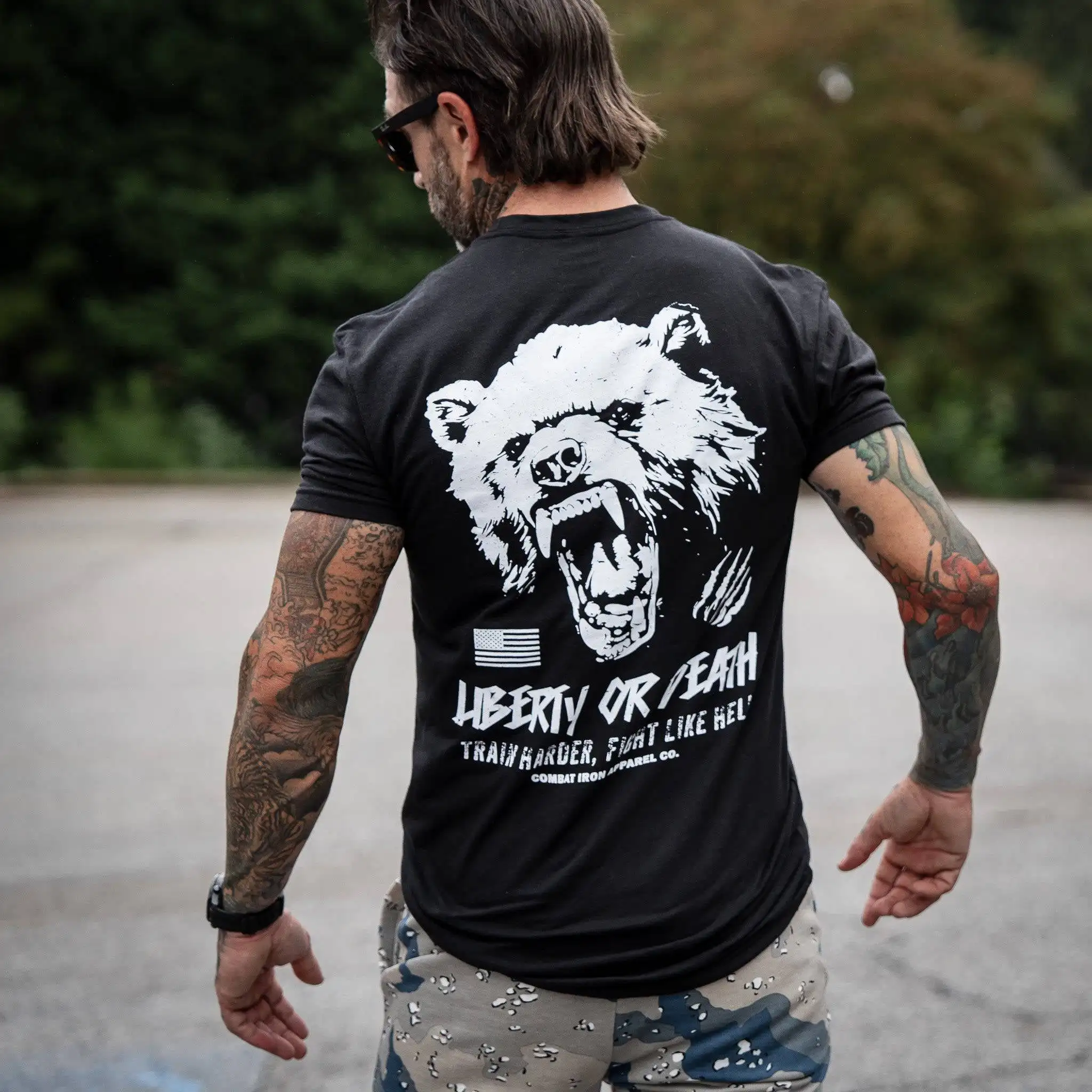Train Harder Fight Like Hell Liberty or Death Gym Fitness T-Shirt 100% Cotton O-Neck Short Sleeve Summer Casual Mens T-shirt