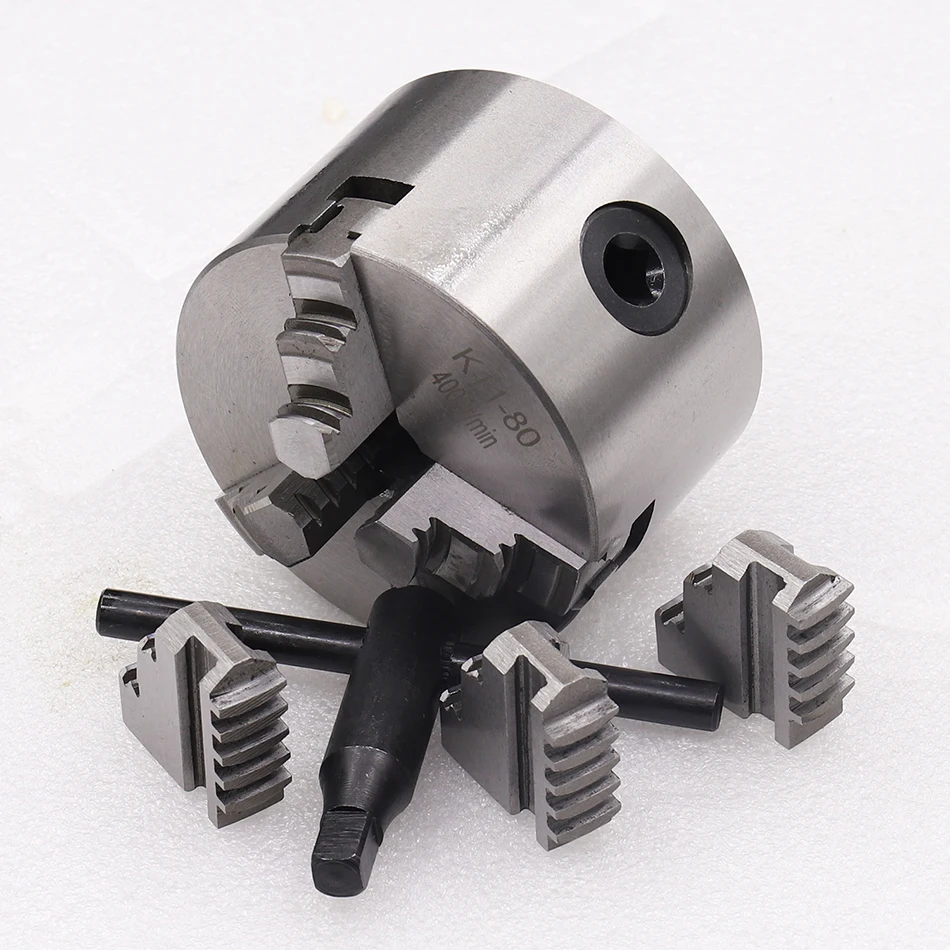 Drill Chuck 3 4 Jaws CNC Wood Lathe Chuck 50mm 65mm 80mm 90mm 125mm Manual Chuck Self-centering DIY Metal Wood Lathe Tools