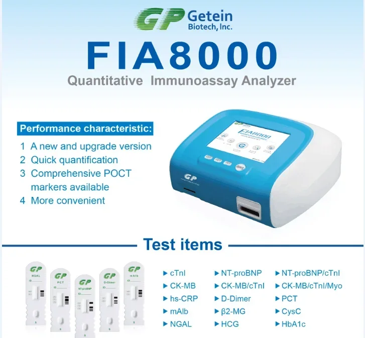 HBA1C D-Dimer TSH Hormones hine Rapid Qutative Test POCT Immassay FIA8000