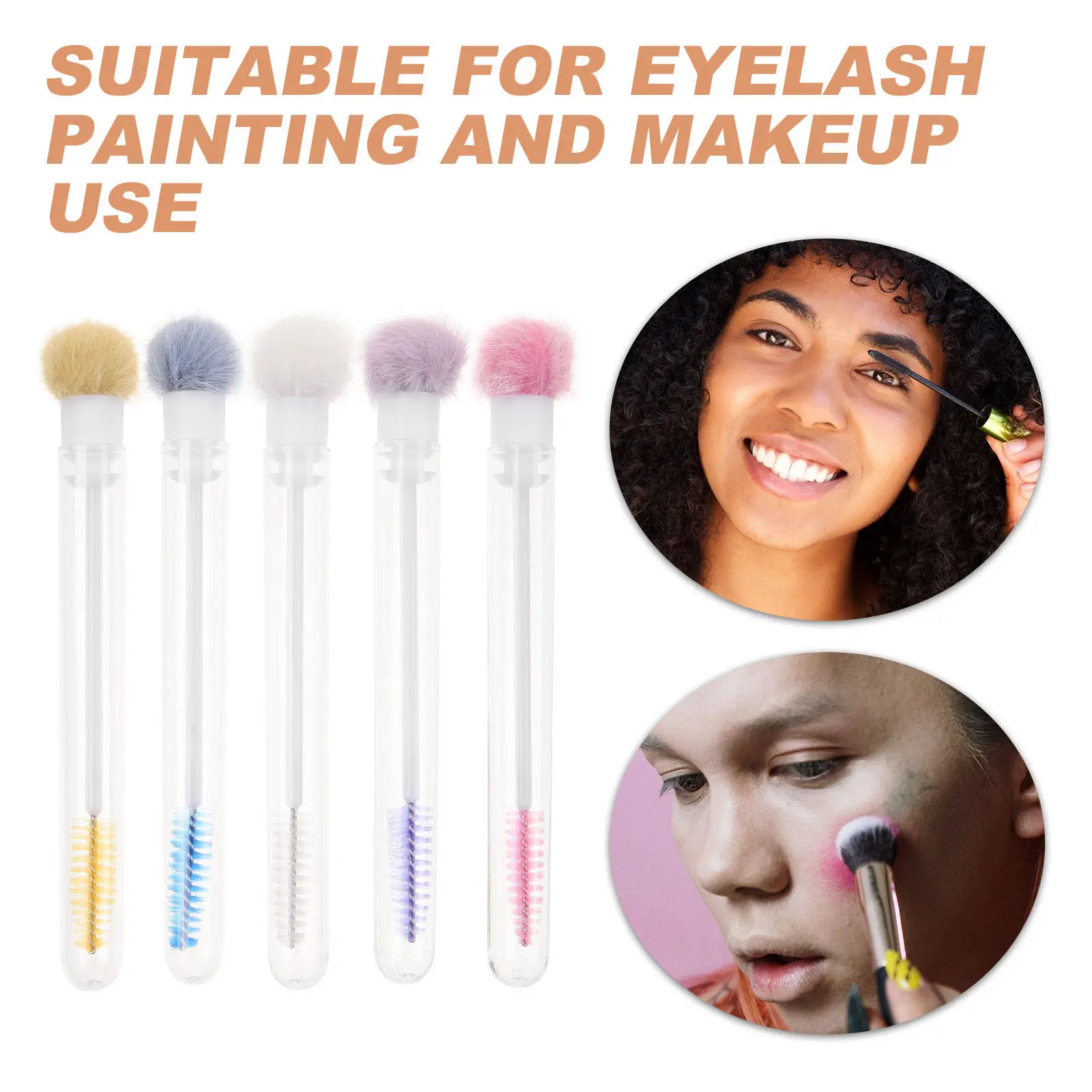 Eyelash Brush Makeup Brush Assorted Color Options Stylish Tube Design Easy to Carry Individually Packed Strong Material Lash