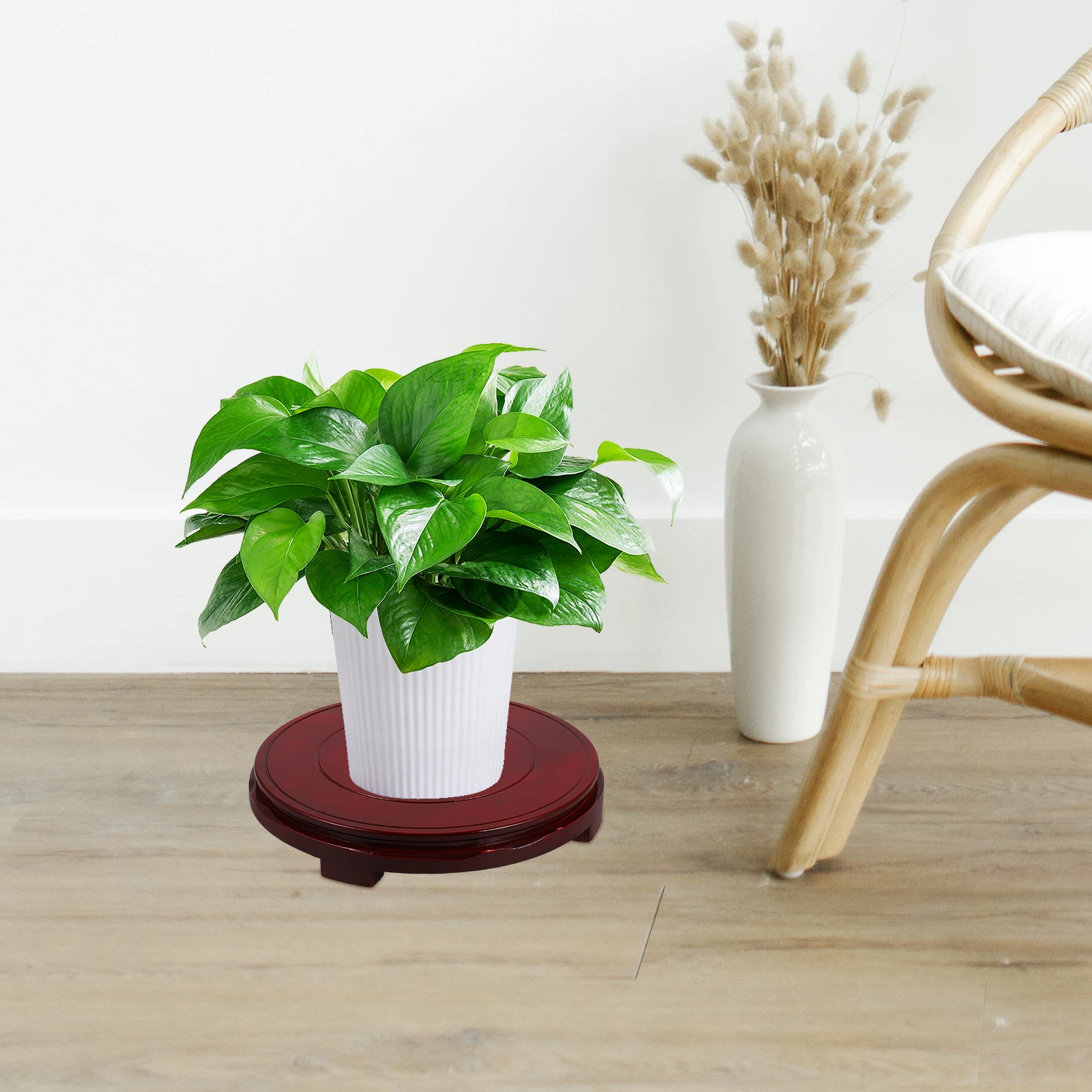 

Wooden Display Stand Base Home Decor Dining Room Table Centerpiece Fish Bowl Vase